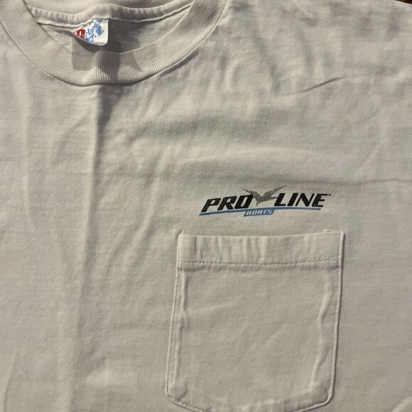Vintage Hanes Pro Line Boats Pocket Single Stitched Made In USA Thrashed XL - Picture 4 of 9